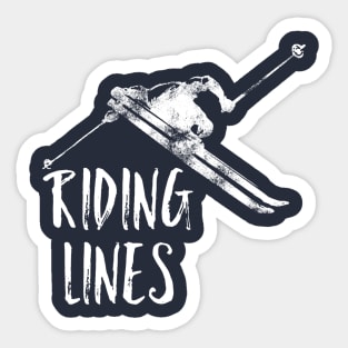 Riding Lines, Skiers, snow sweatshirts, alpine chalet, adventure, awesome t-shirt Sticker